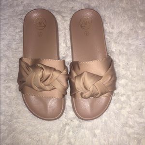 Nude Front Tie Sandals